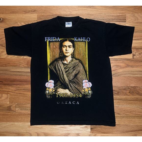 Vintage King One Size Frida Kahlo Self Portrait Tee Shirt Black Size Medium ? - Picture 1 of 9